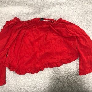 Red Off-Shoulder Blouse